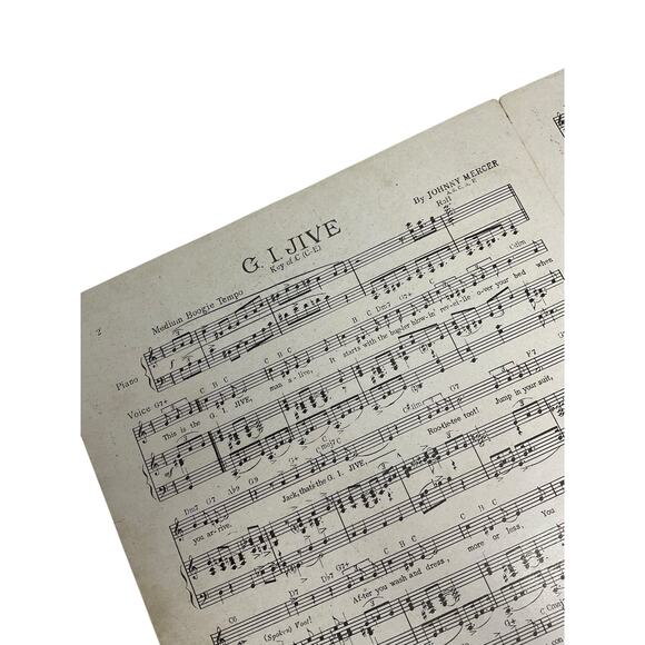 GI Jive Sheet Music 1943 Johnny Mercer with Paul Weston and His Orchestra - Picture 3 of 6